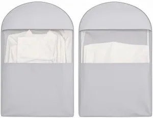2 Pcs Space Saving Hanging Garment Bag with Self Compression Zipper, Cover Clothes Bags for Down Coat, Closet Organizers Heavy Duty Garment Bag,For Closet Storage (blue, X-Large)
