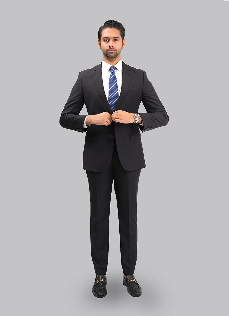2-Piece Suit Premium Black Plain