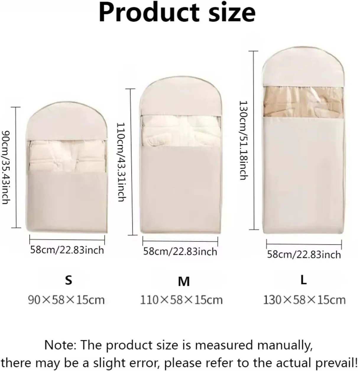 2025 Space Saving Hanging Garment Bag with Self Compression Zipper,garment bags for hanging clothes,Dust Cover Clothes Bags for Down Coat (Pink,S)