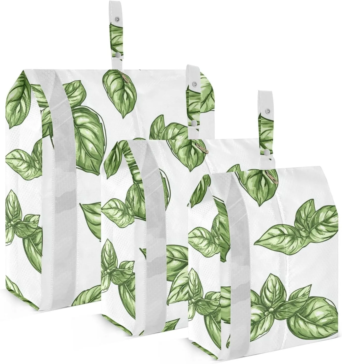 3 Set Travel Packing Cubes For Suitcases, Cute Basil Whit, Stackable, Garment Bag Closet Storage, Luggage Space Saver, Organizadores De Maletas Para