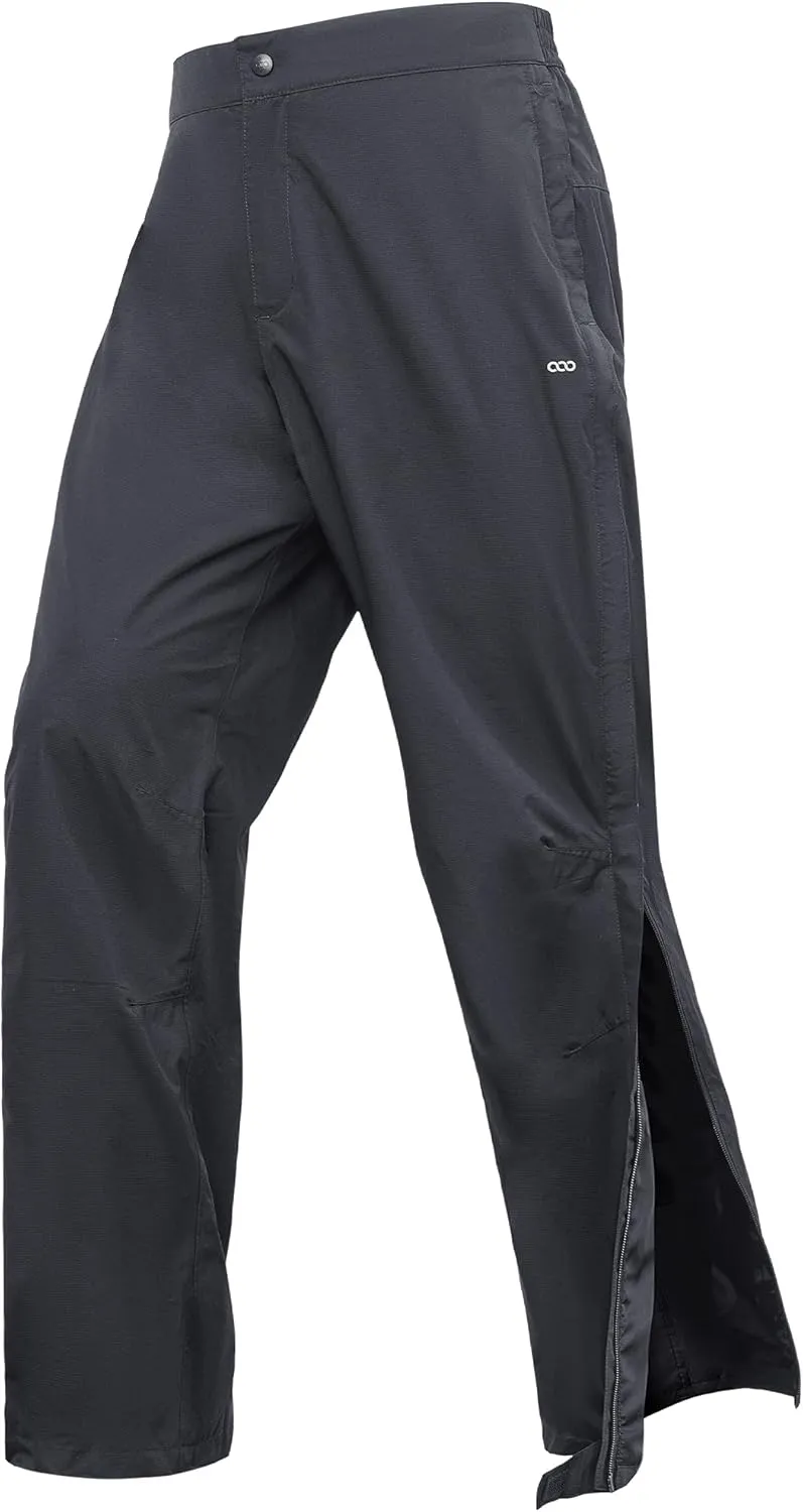 33,000ft Men's Full Zip Rain Pants Waterproof Lightweight for Hiking,Fishing,Golf