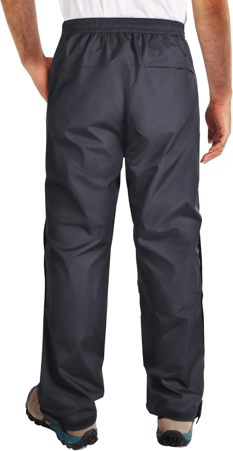 33,000ft Men's Full Zip Rain Pants Waterproof Lightweight for Hiking,Fishing,Golf