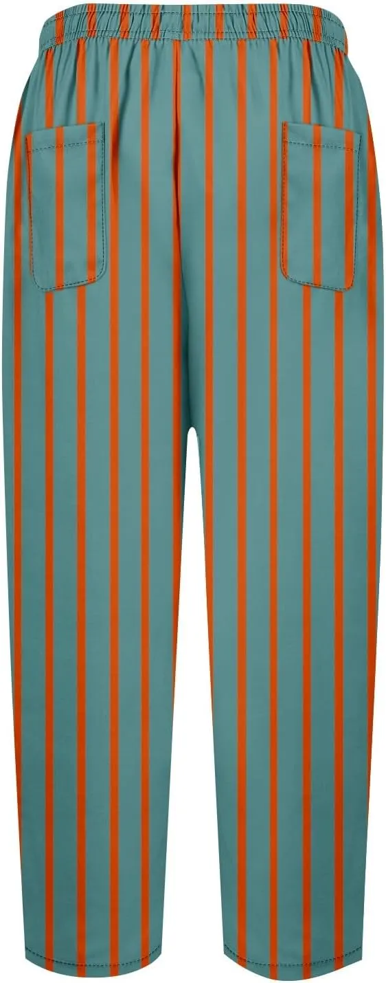 ADHOWBEW Women Capri Pants Trendy Wide Leg High Waist Flowy Summer Lounge Dressy Drawstring Cotton Slacks with Pockets