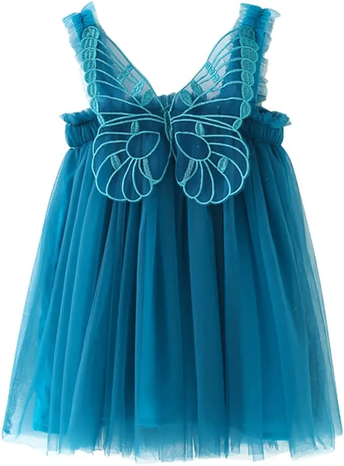 Baby Girls Tulle Tutu Sleeveless Backless Dress with Flower Headband Birthday Party Princess Summer Beach Sundress Skirt Set