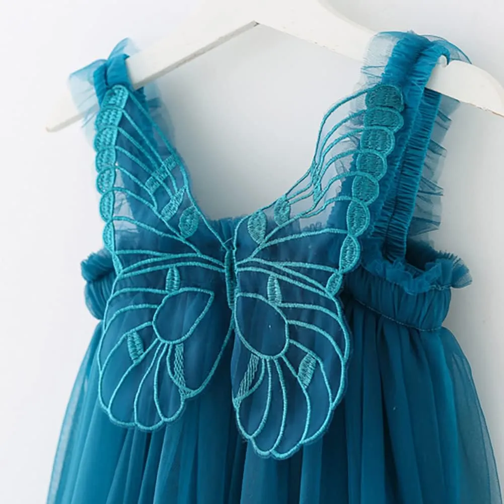 Baby Girls Tulle Tutu Sleeveless Backless Dress with Flower Headband Birthday Party Princess Summer Beach Sundress Skirt Set