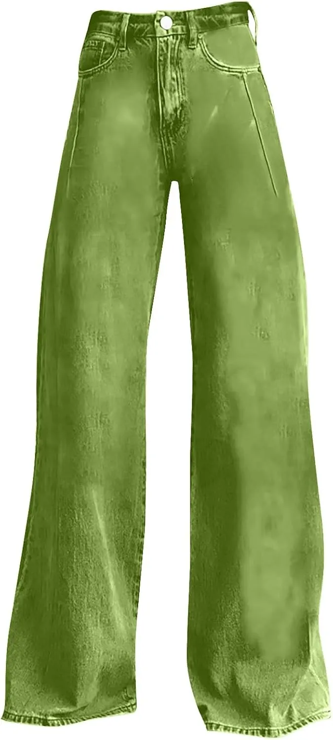 Baggy Pants for Women 2025 Summer Fashion Wide Leg Bell Bottoms 90s Vintage Print Y2K Streetwear Going Out Trousers