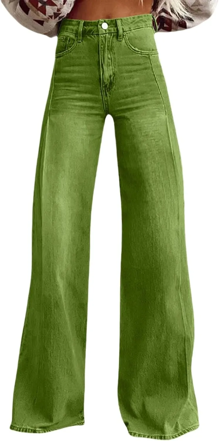 Baggy Pants for Women 2025 Summer Fashion Wide Leg Bell Bottoms 90s Vintage Print Y2K Streetwear Going Out Trousers