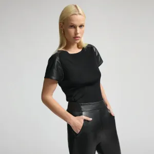 Base Layer Cap Sleeve Top - Jet Black