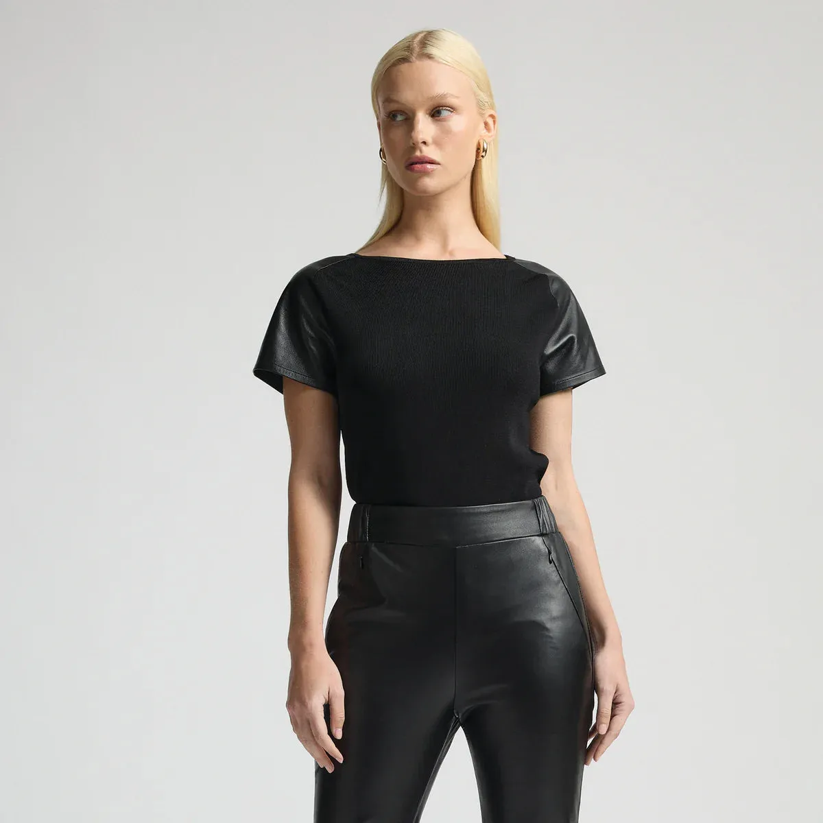 Base Layer Cap Sleeve Top - Jet Black