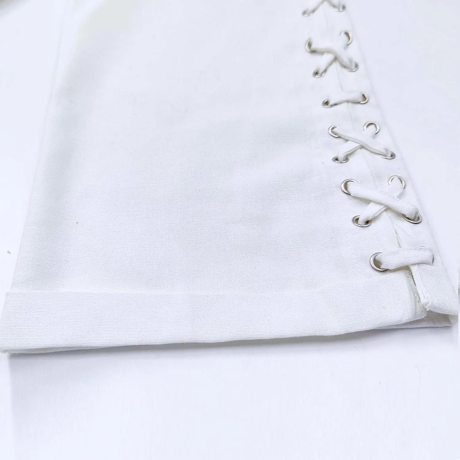 BIRW Womens Linen Pants with Pockets High Waist Comfy White Gauze Pants Casua Lightweight Loose Trousers