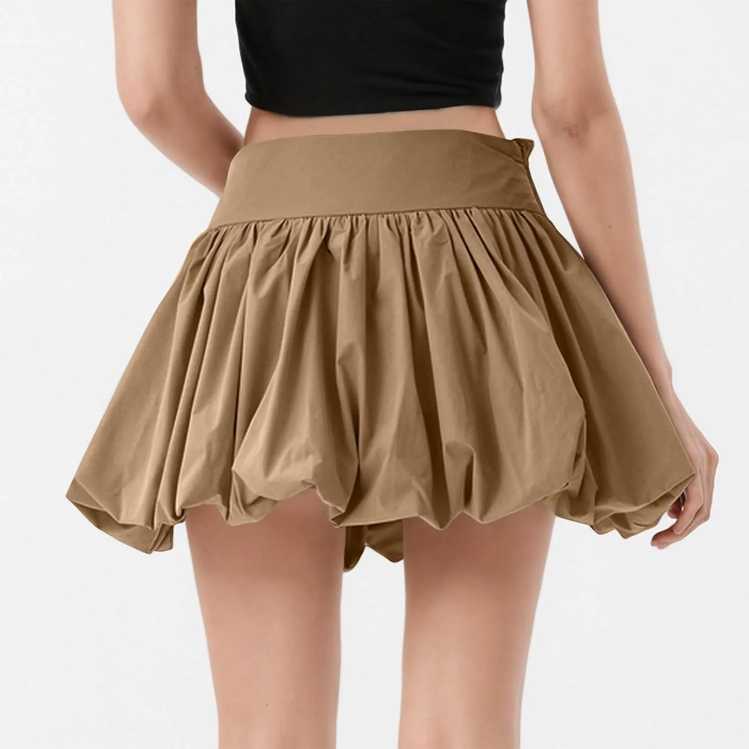 Bubble Mini Skirt Women Puffy Pleat Flare Skater Y2K Club Party Outfits