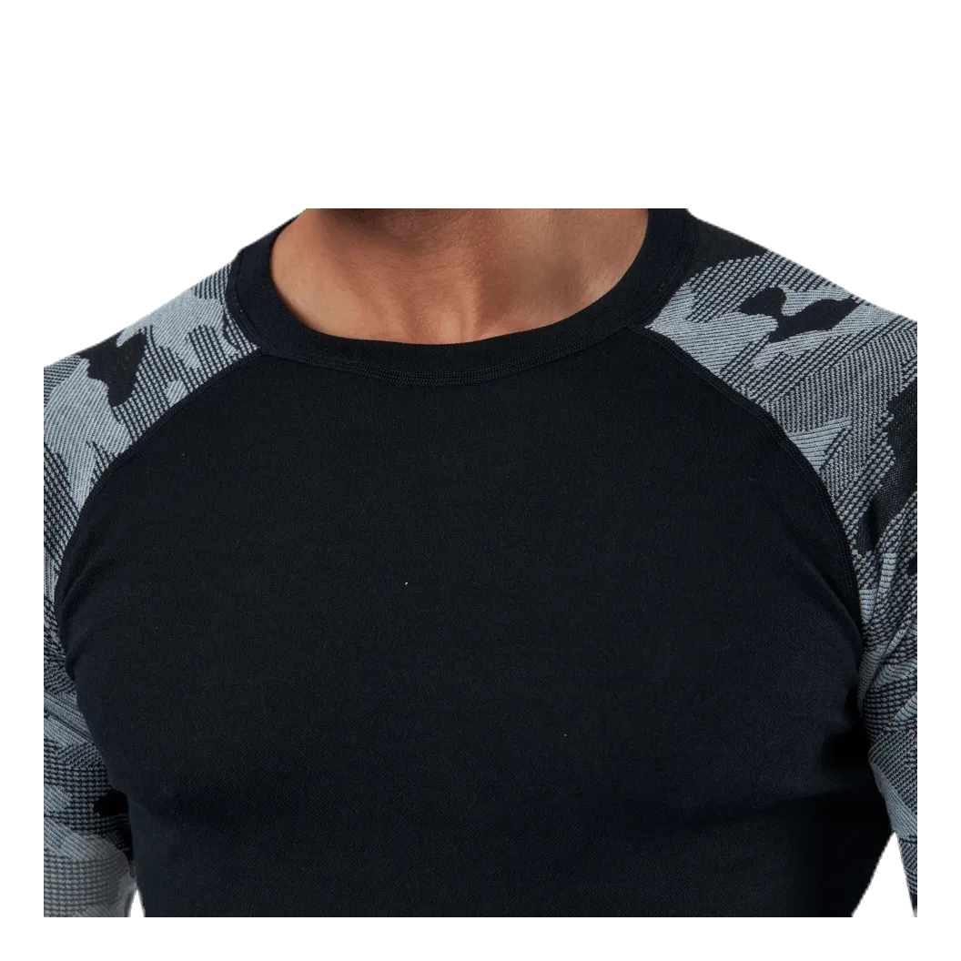 Camo Merino Wool Crew Black/Grey