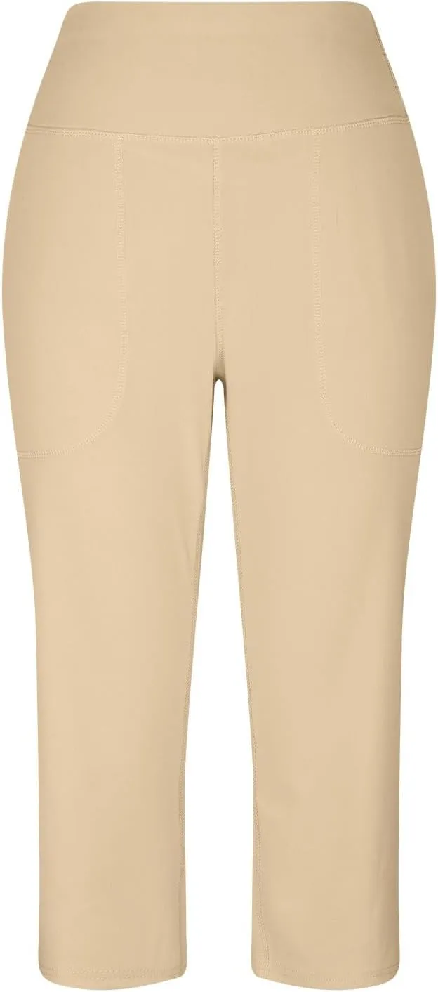 Cargo Pants Women, Casual Capri Pants Wide Leg High Waist with Pockets
