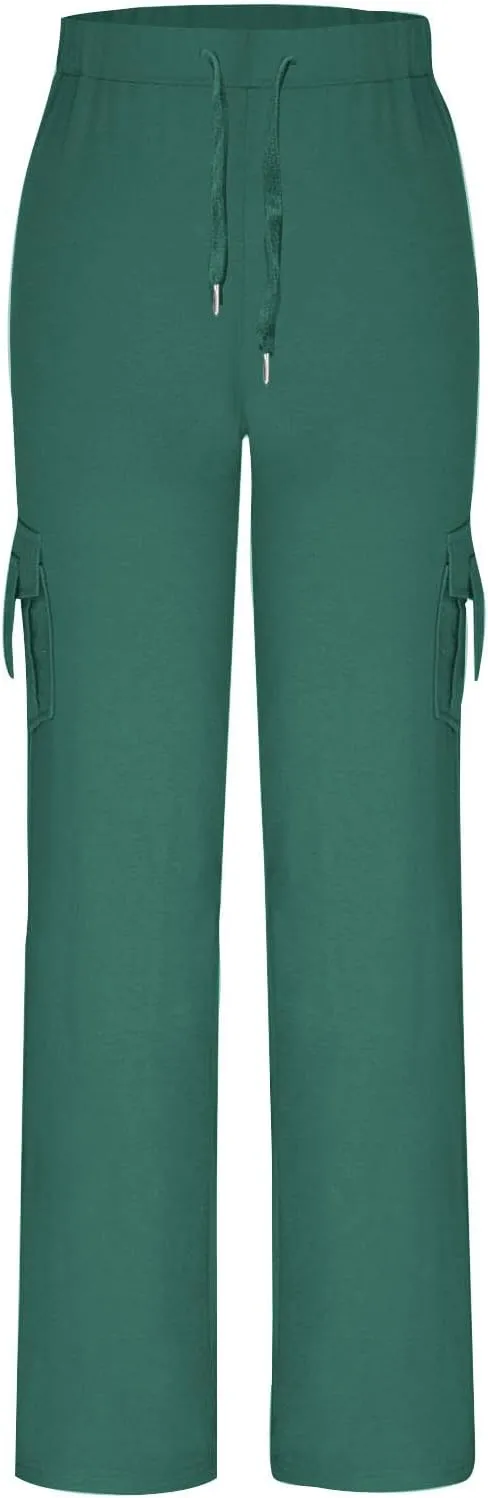 Cargo Yoga Pants for Women Trouser Style Flare Leggings with Pockets Boot Cut High Waist Long Workout Yoga Pants