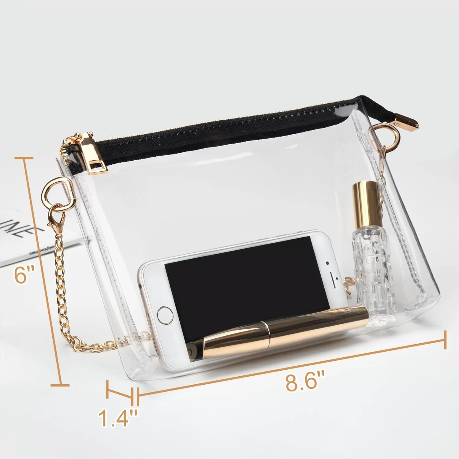 Clear Purse for Women - Stadium Approved Small Crossbody Bag with Zipper, Clear Stadium Bag for Concerts, Sports