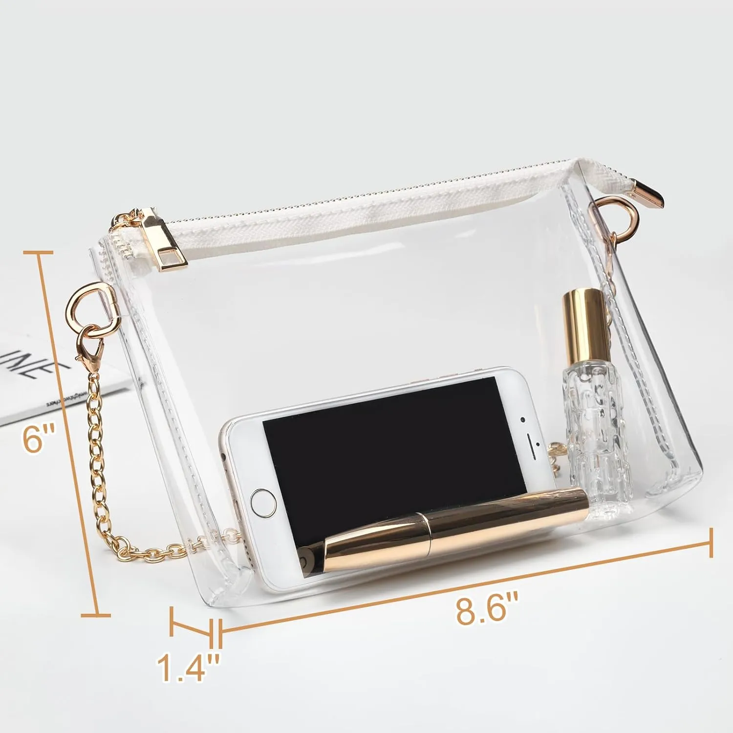 Clear Purse for Women - Stadium Approved Small Crossbody Bag with Zipper, Clear Stadium Bag for Concerts, Sports