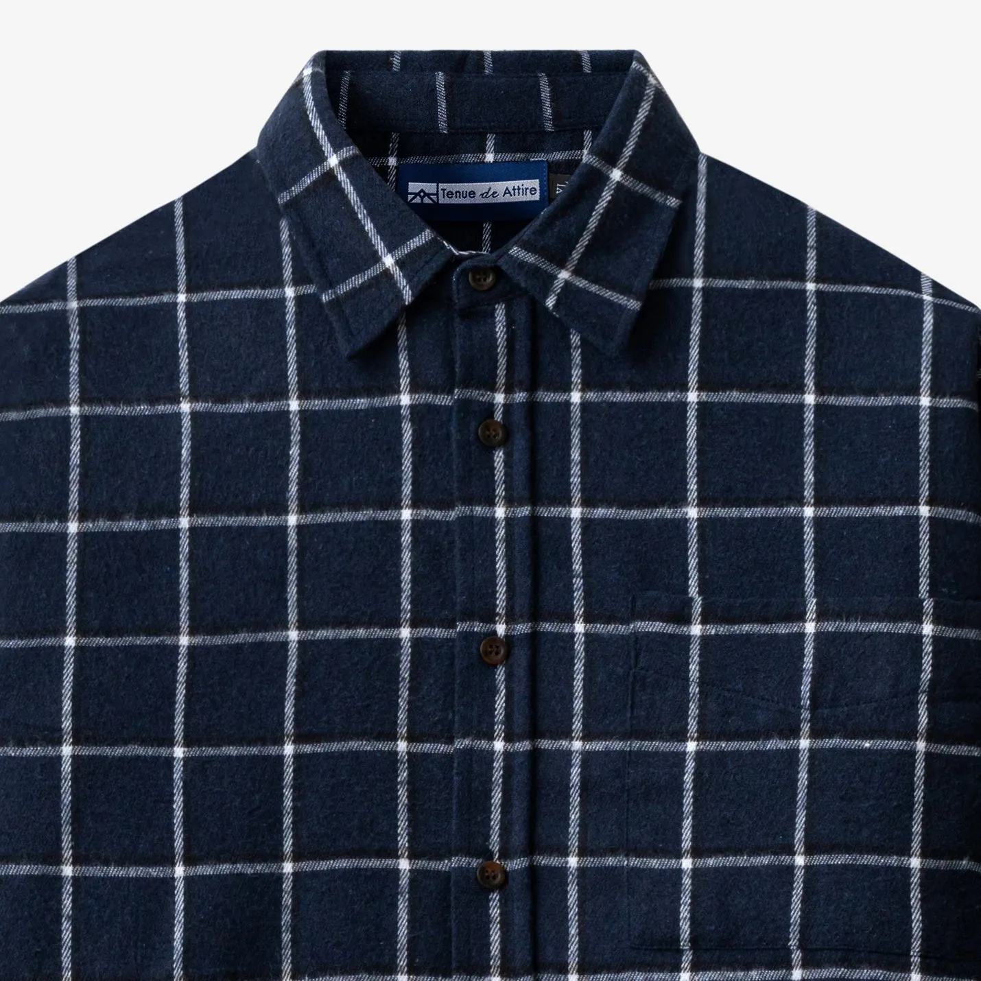 College Days Flannel Long Sleeve - Navy Double Lines