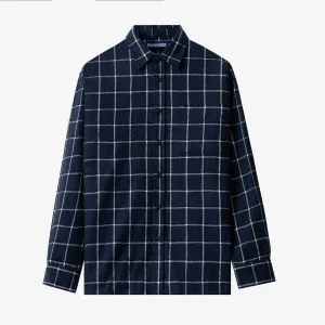 College Days Flannel Long Sleeve - Navy Double Lines