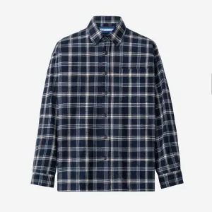 College Days Flannel Long Sleeve - Navy Grey