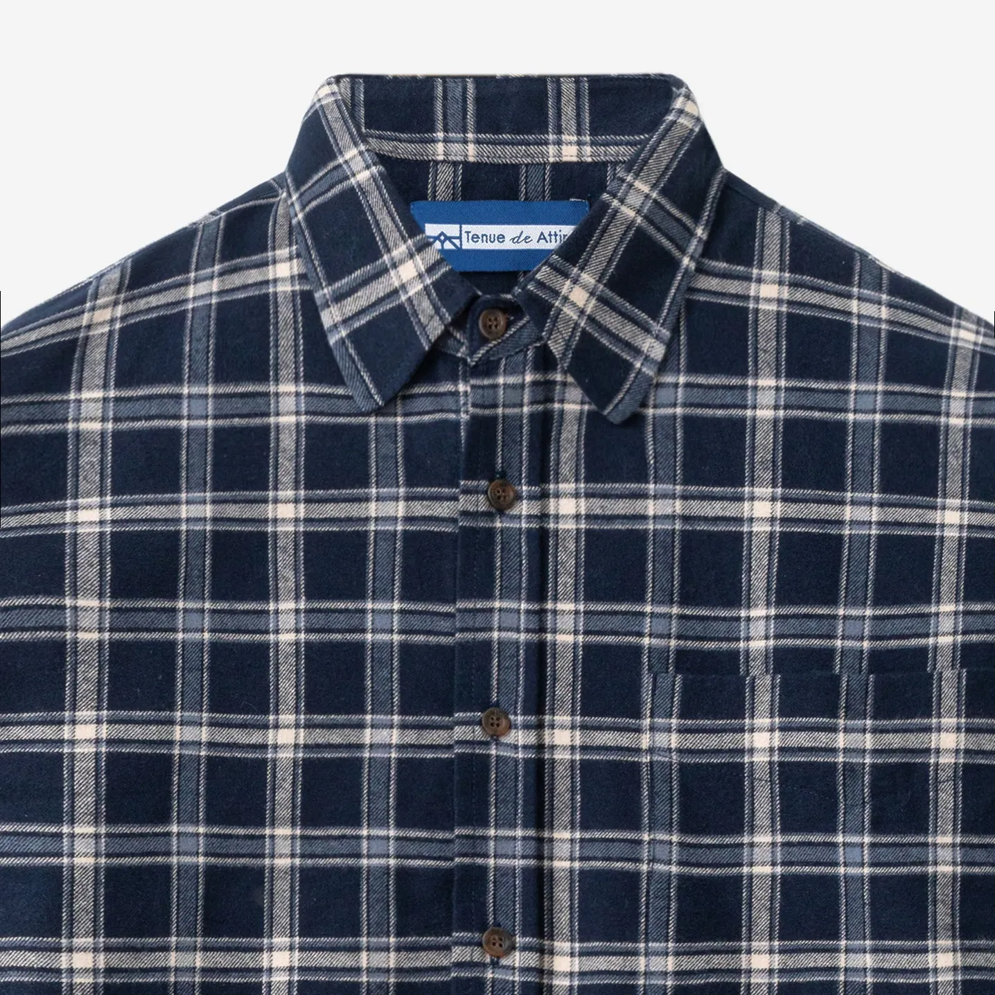College Days Flannel Long Sleeve - Navy Grey