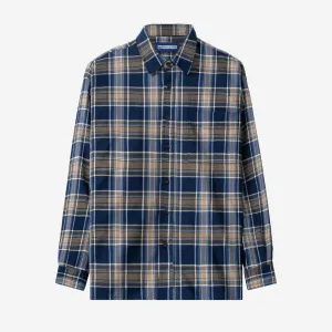 College Days Flannel Long Sleeve - Navy Khaki