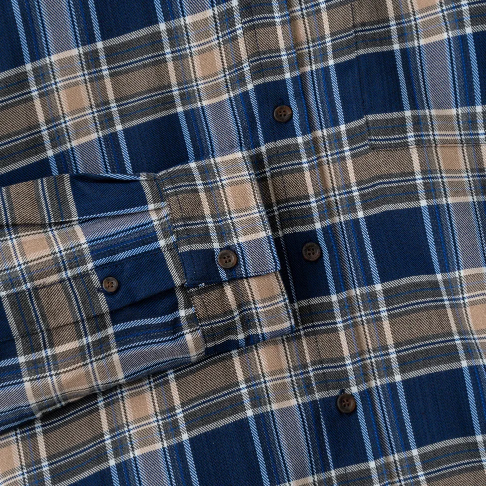 College Days Flannel Long Sleeve - Navy Khaki