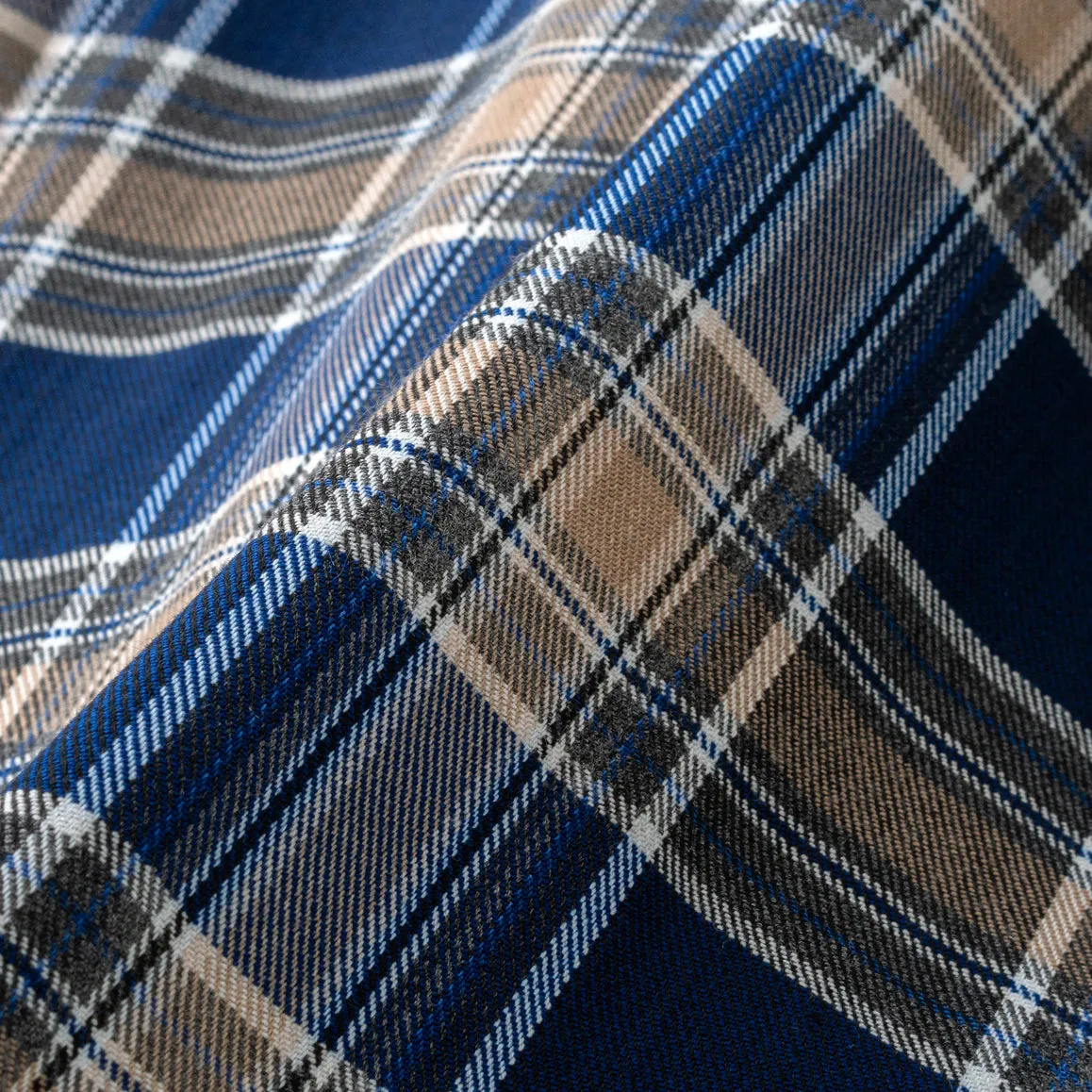 College Days Flannel Long Sleeve - Navy Khaki