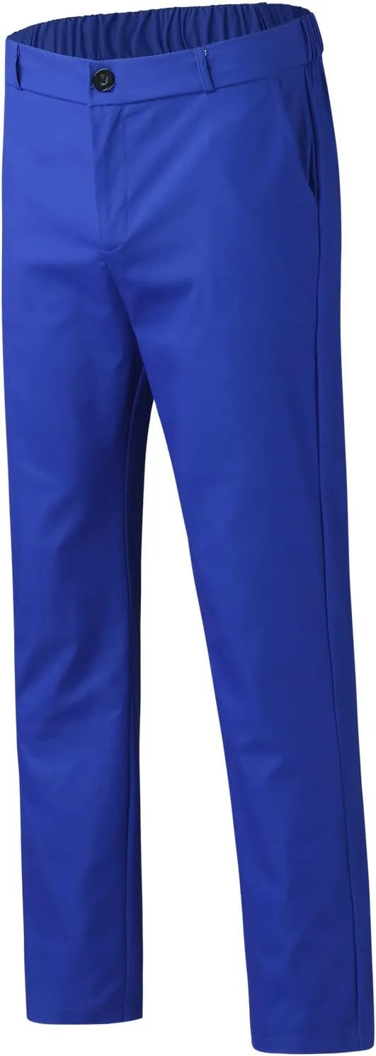 Color Block Pants for Men Comfy Plaid Cotton Stretch Shaping Flat Front Casual Slim Fit Business Dress Tapered Chinos Trouser