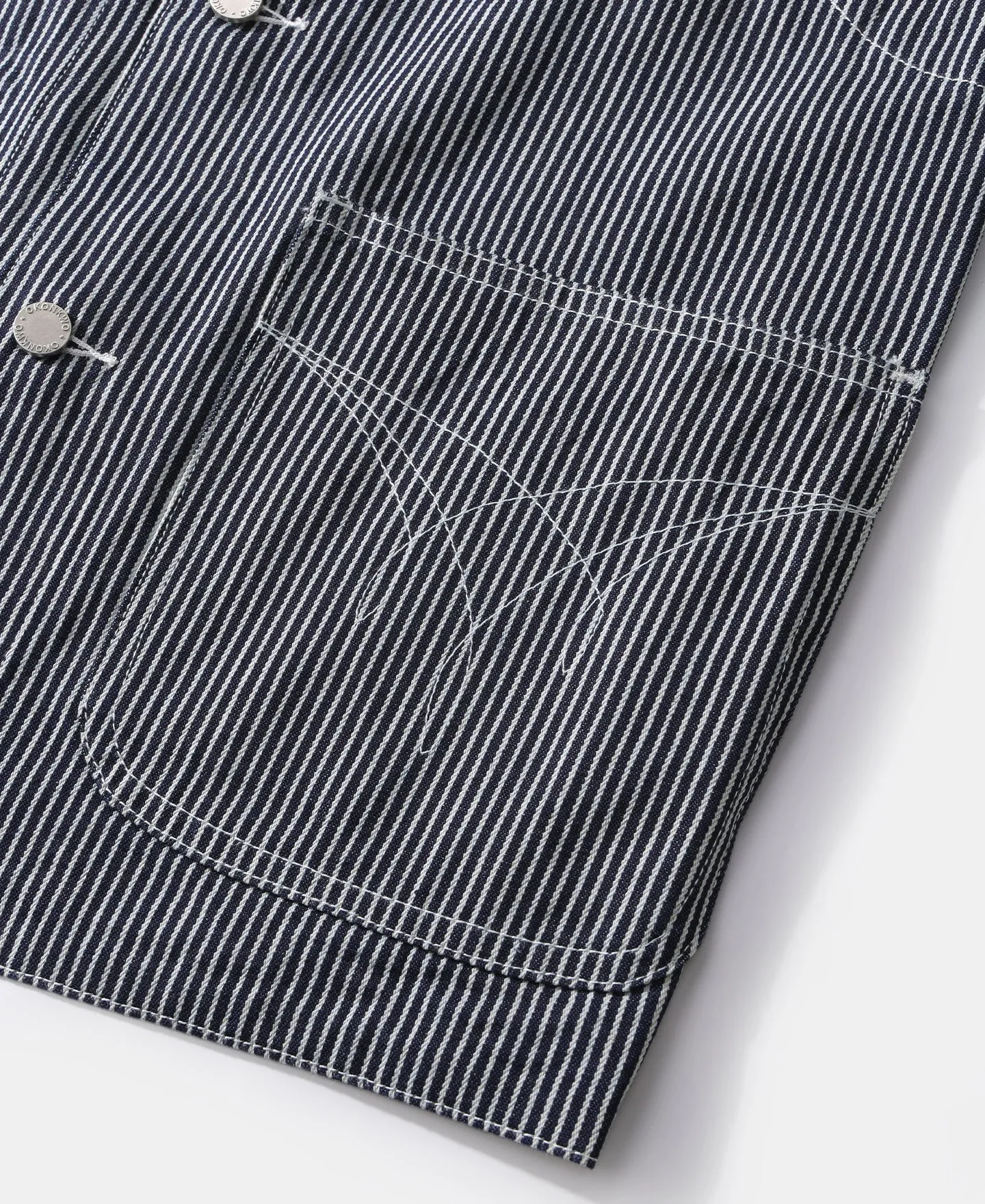 Color Woven Striped Canvas Work Vest