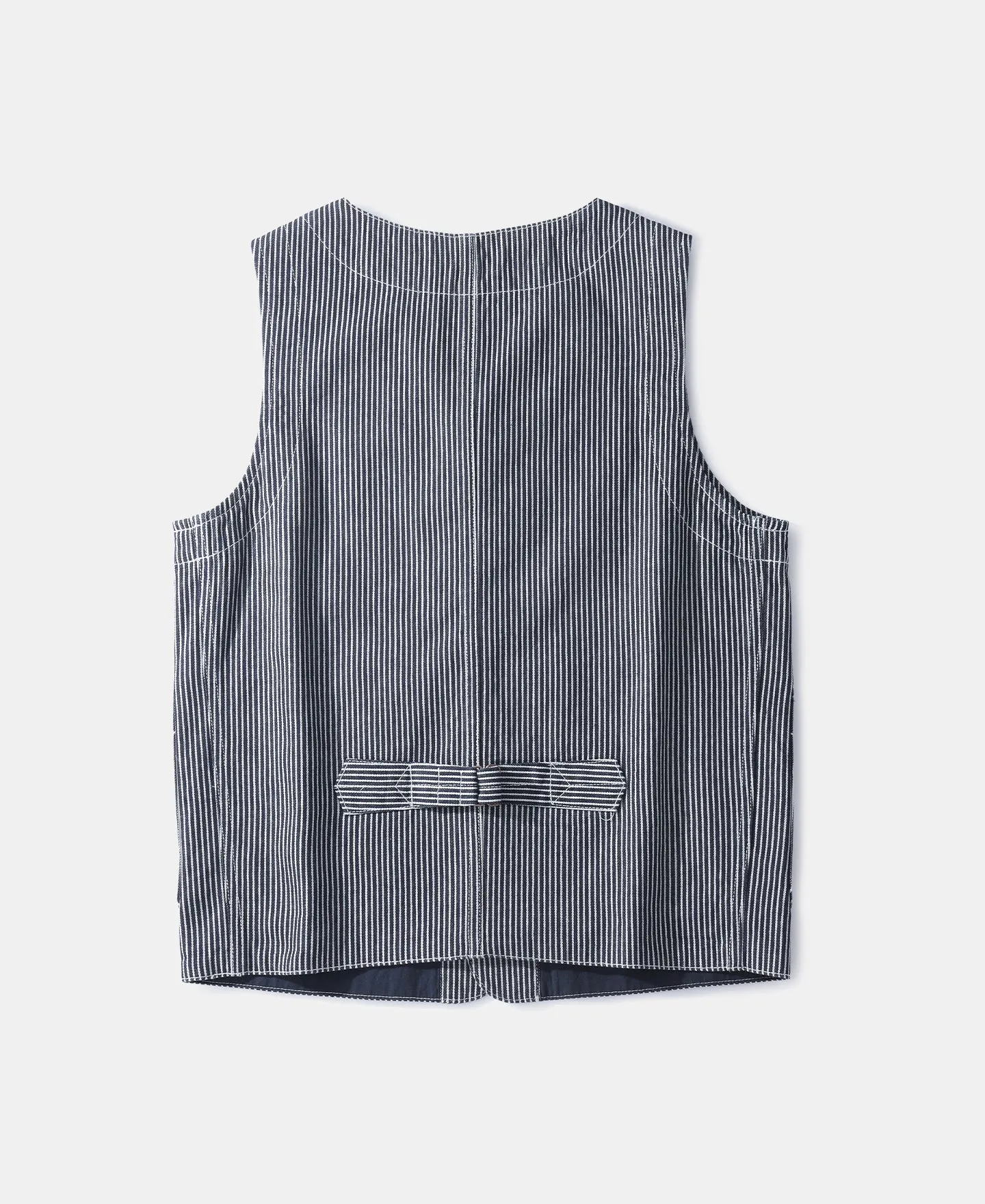 Color Woven Striped Canvas Work Vest