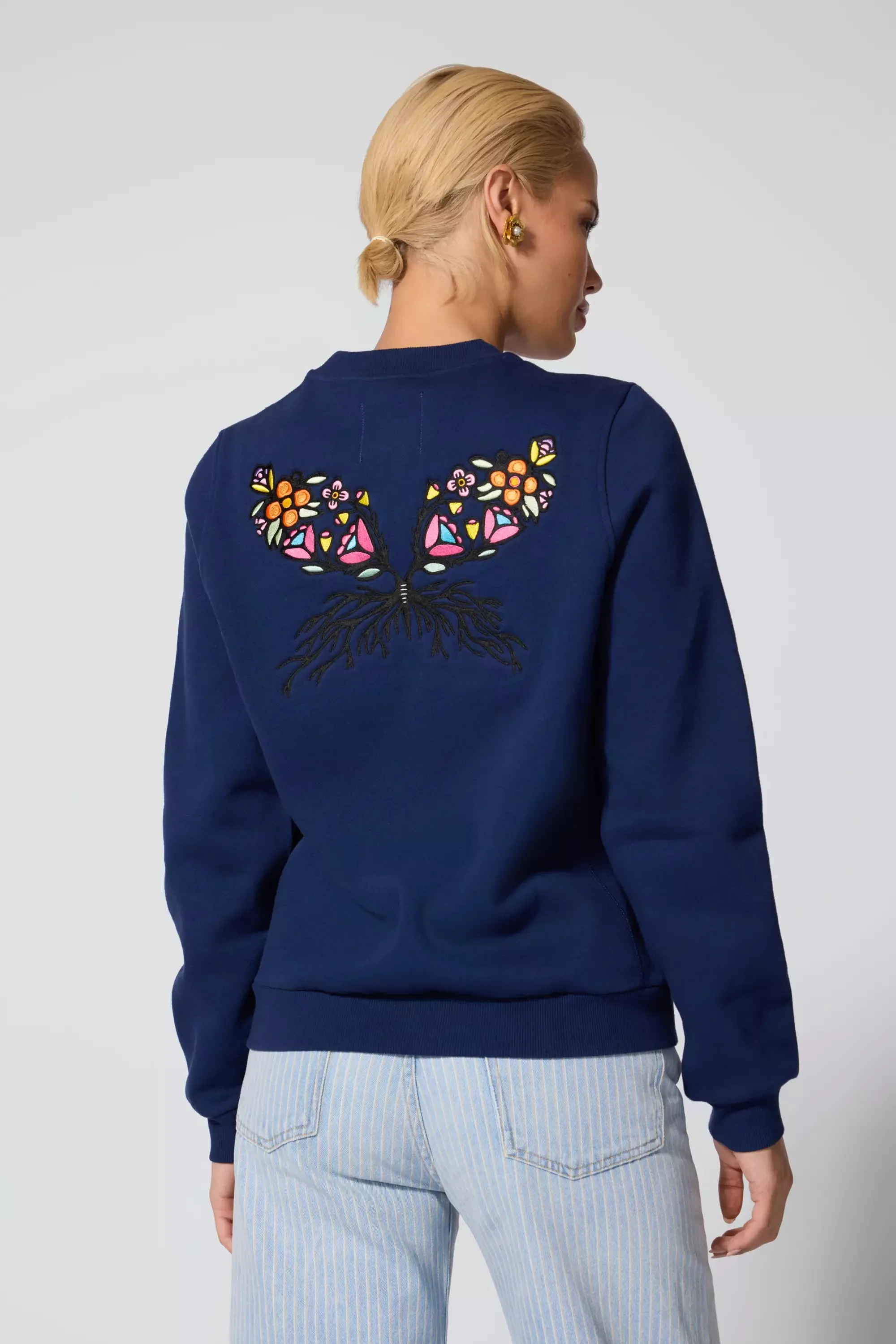 Comfort Fleece Embroidered Sweatshirt - Navy