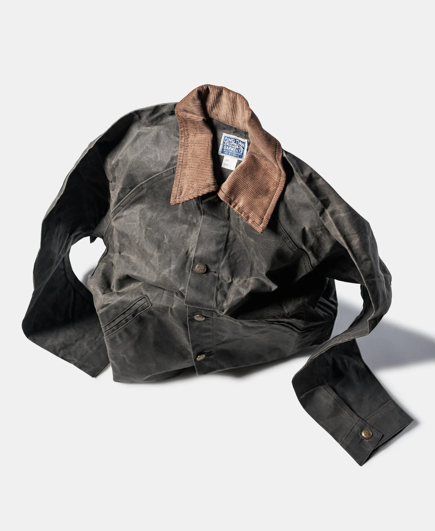 Corduroy-Trimmed Waxed Canvas Work Jacket