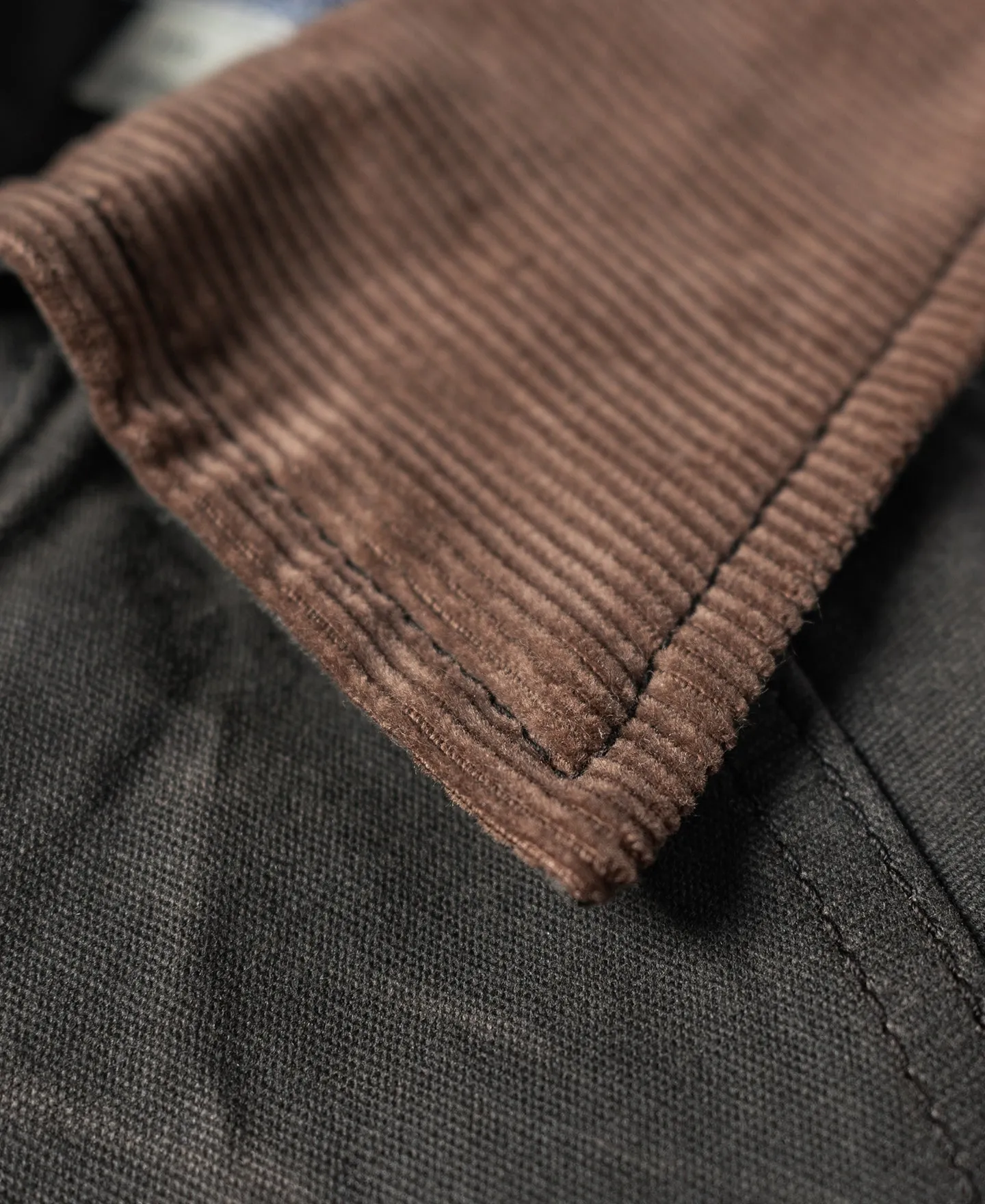 Corduroy-Trimmed Waxed Canvas Work Jacket