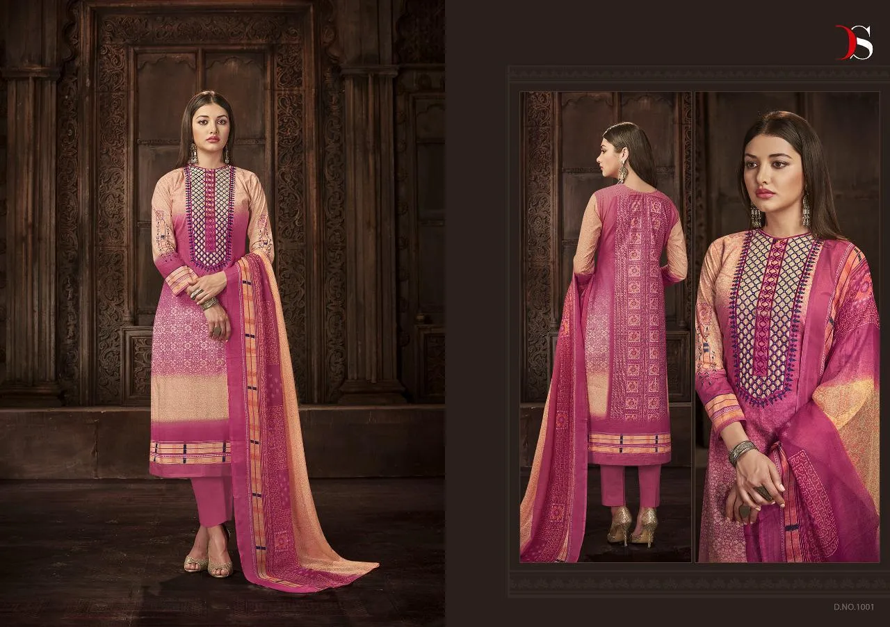 Deepsy Suit Florent 22 Pure Cotton Embroidery Work Pakistani Collection Suits