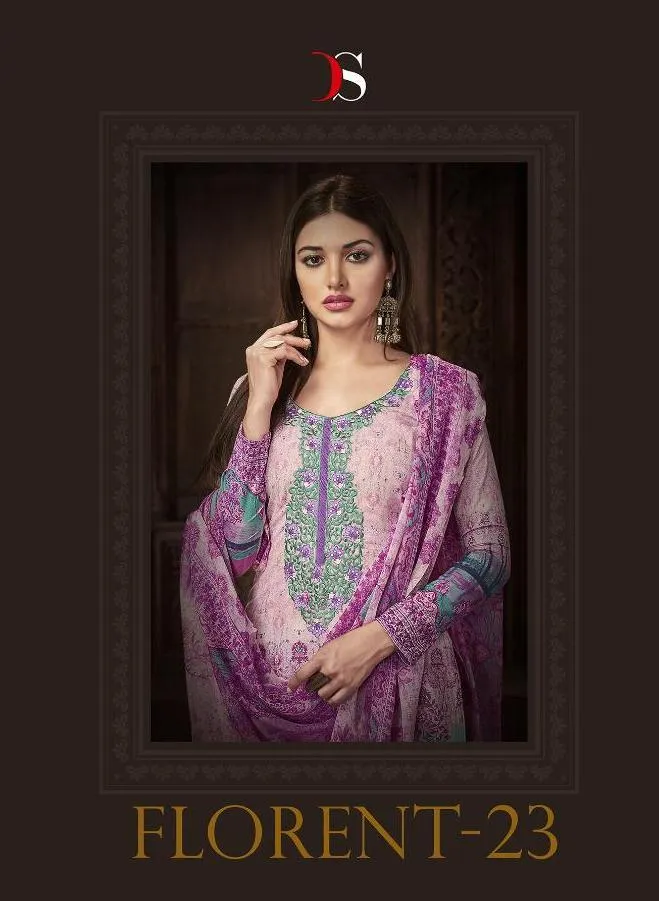 Deepsy Suit Florent 22 Pure Cotton Embroidery Work Pakistani Collection Suits
