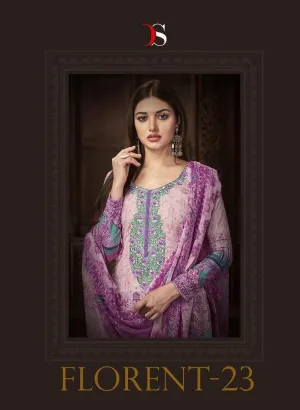 Deepsy Suit Florent 22 Pure Cotton Embroidery Work Pakistani Collection Suits