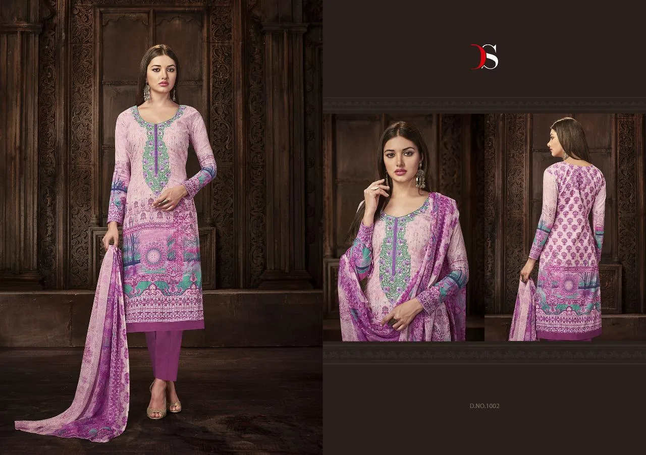 Deepsy Suit Florent 22 Pure Cotton Embroidery Work Pakistani Collection Suits
