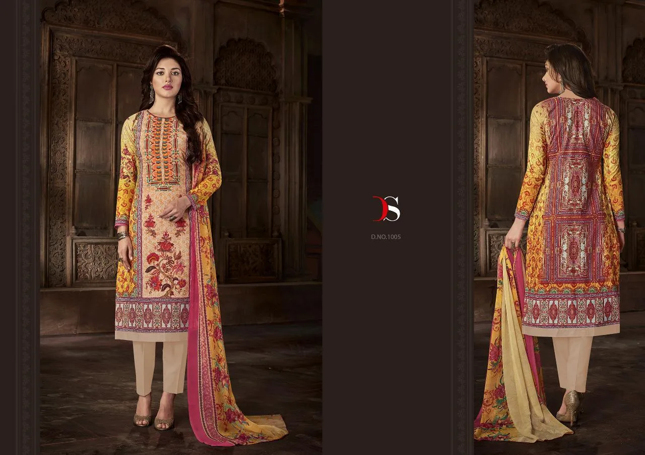 Deepsy Suit Florent 22 Pure Cotton Embroidery Work Pakistani Collection Suits