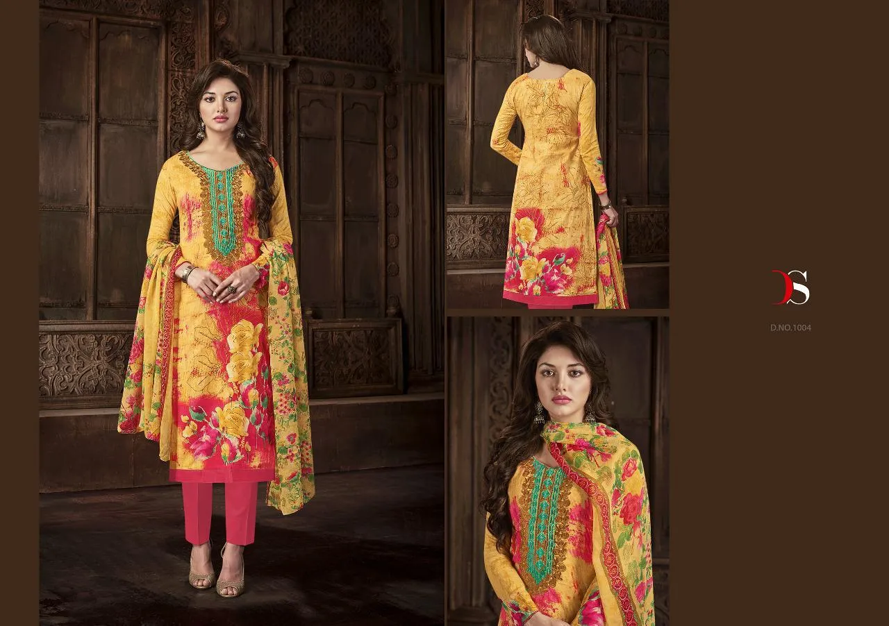 Deepsy Suit Florent 22 Pure Cotton Embroidery Work Pakistani Collection Suits