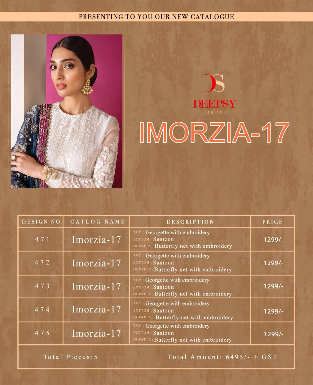 DEEPSY SUIT IMORZIA VOL 17 GEORGETTE WEDDING SUIT COLLECTION