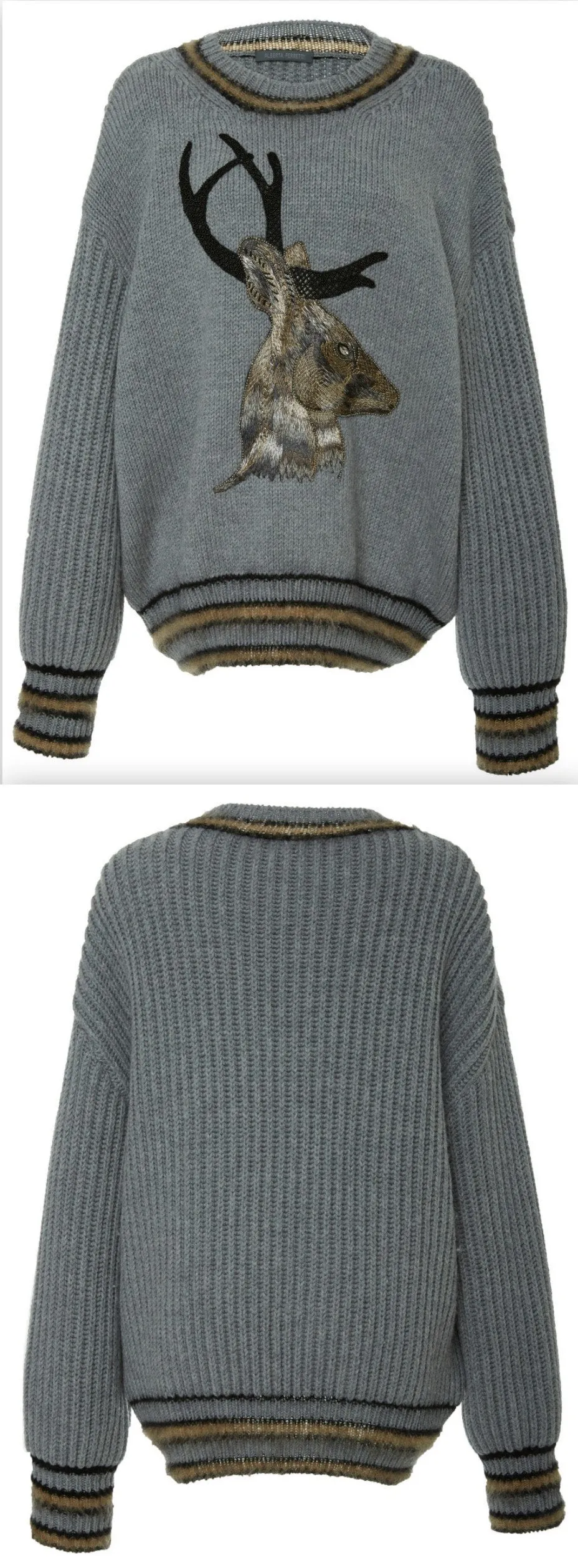 Deer Intarsia Pullover