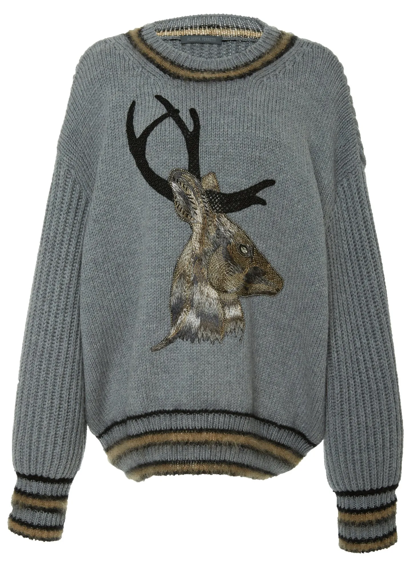 Deer Intarsia Pullover