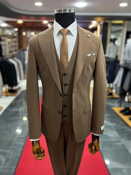 Exclusive Slimfit Suit with Brown Vest SCB-184