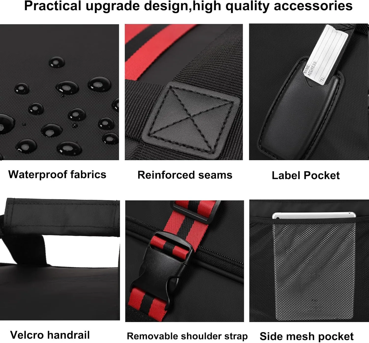 Expandable Foldable Luggage Bag with Telescoping Handle Collapsible Suitcase with Removable Universal Wheels Rolling Travel Bag for Men Women Duffel Bag