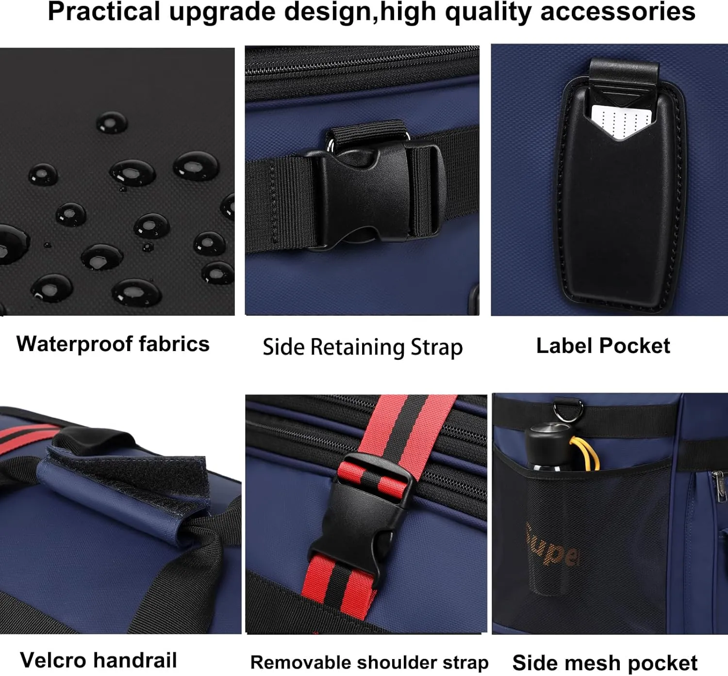 Expandable Foldable Luggage Bag with Telescoping Handle Collapsible Suitcase with Removable Universal Wheels Rolling Travel Bag for Men Women Duffel Bag