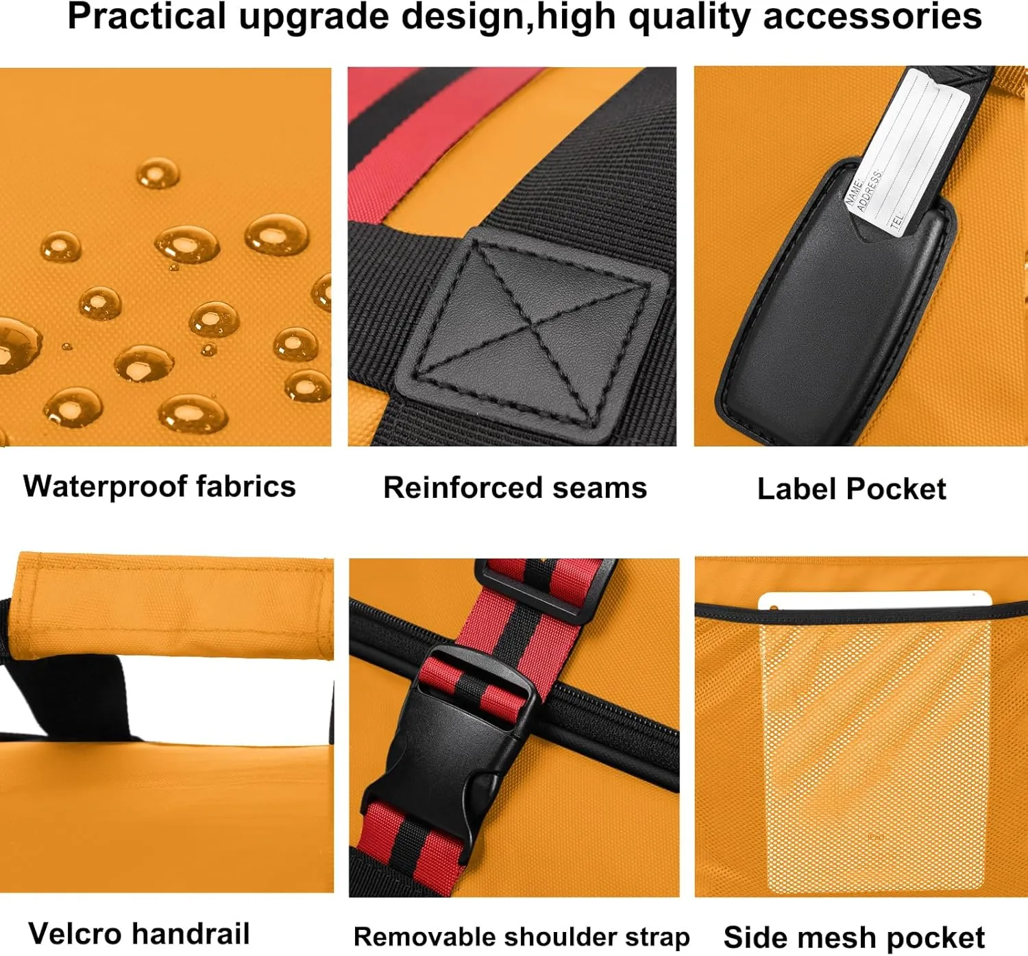 Expandable Foldable Luggage Bag with Telescoping Handle Collapsible Suitcase with Removable Universal Wheels Rolling Travel Bag for Men Women Duffel Bag