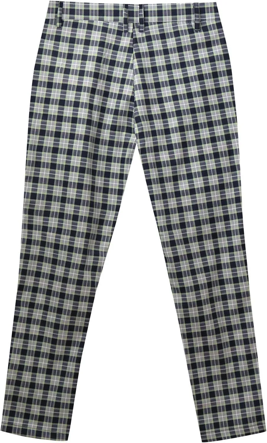 Finelylove Mens Dress Pants Slim Fit Flat Front Casual Plaid Pants Stretch Tapered Business Work Pants Chino Trousers