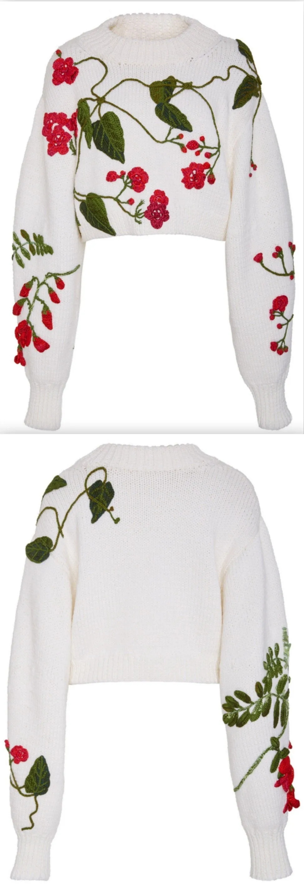 Floral Cropped Sweater