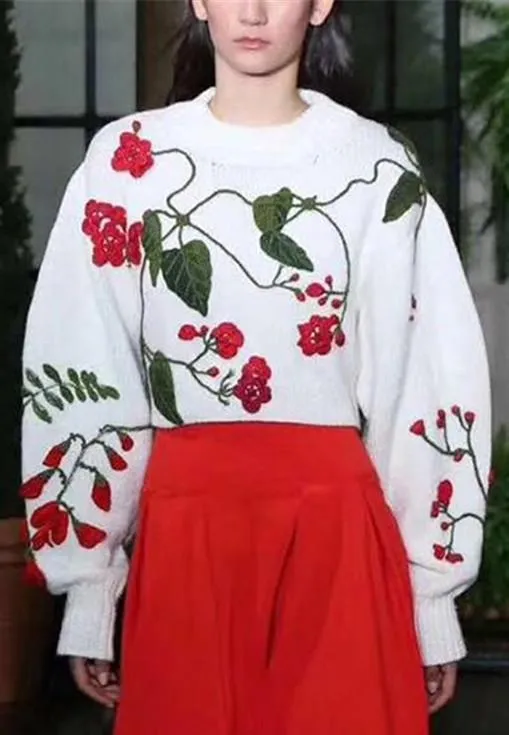 Floral Cropped Sweater