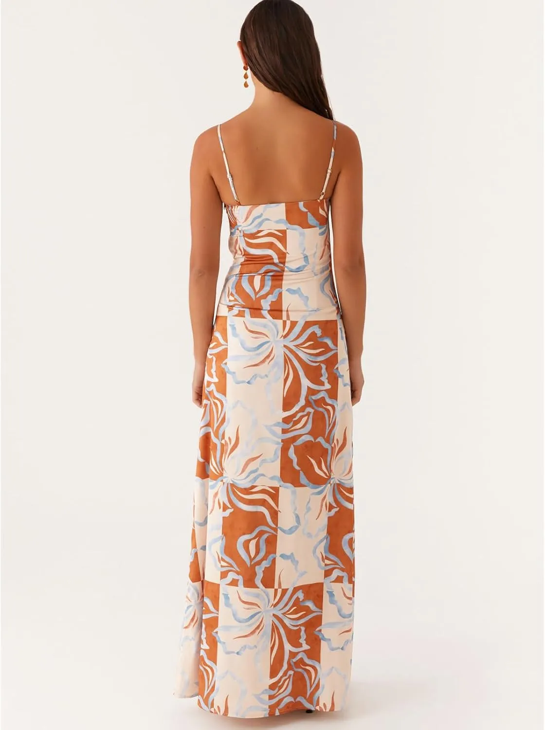 Floral Spaghetti Strap Maxi Dress Mesh Bodycon Sexy Backless Open Back Tie Up Slip Party Long Dresses Summer Sundress